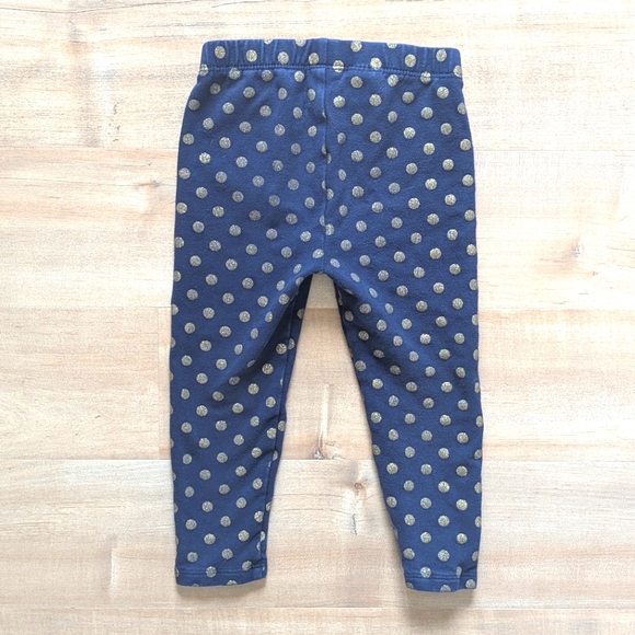 babyGAP Navy Leggings with Gold Metallic Polka Dots - Size 2T - Picture 5 of 6